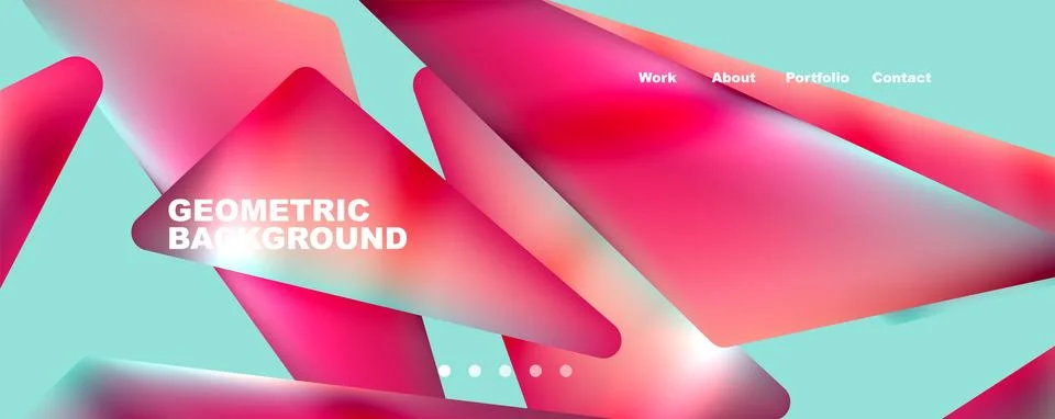 Bright colorful triangular shapes abstract background with fluid color effect Stock Illustration