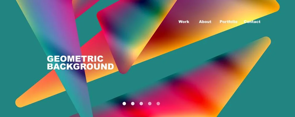 Bright colorful triangular shapes abstract background with fluid color effect Stock Illustration