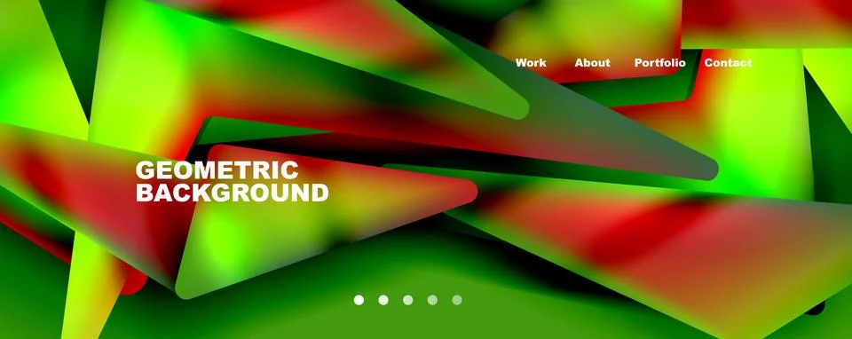 Bright colorful triangular shapes abstract background with fluid color effect Stockillustratie