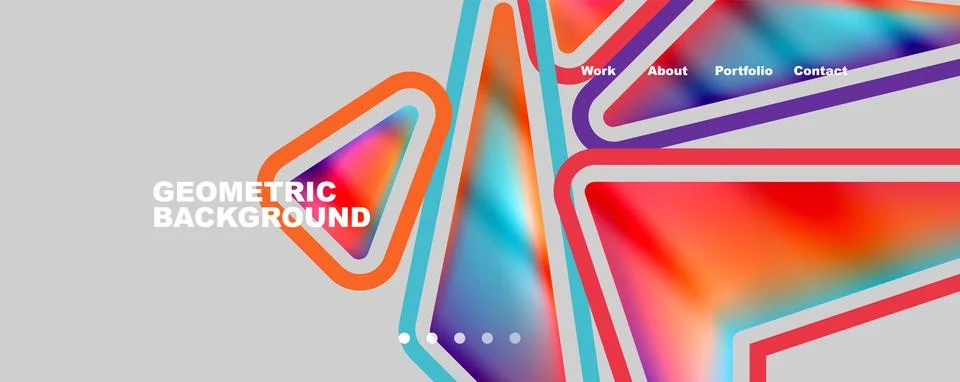 Bright colorful triangular shapes abstract background with fluid color effect Stock Illustration
