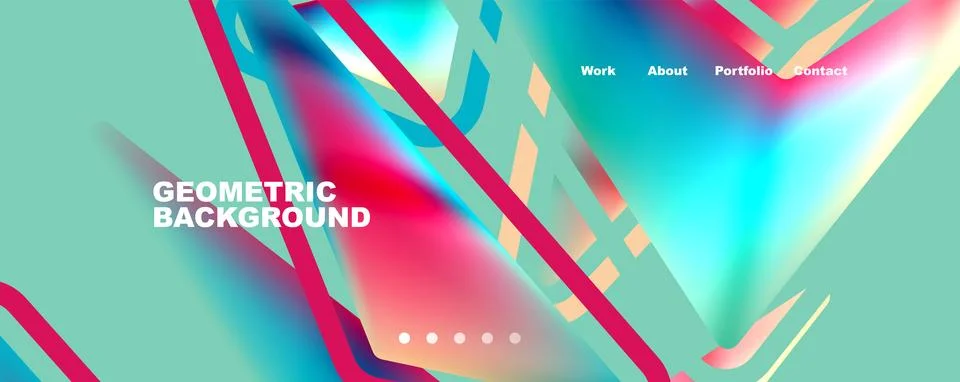 Bright colorful triangular shapes abstract background with fluid color effect Stock Illustration