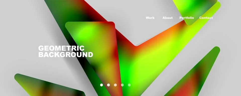 Bright colorful triangular shapes abstract background with fluid color effect 스톡 일러스트