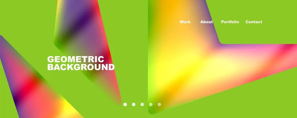 Bright colorful triangular shapes abstract background with fluid color effect Stock Illustration