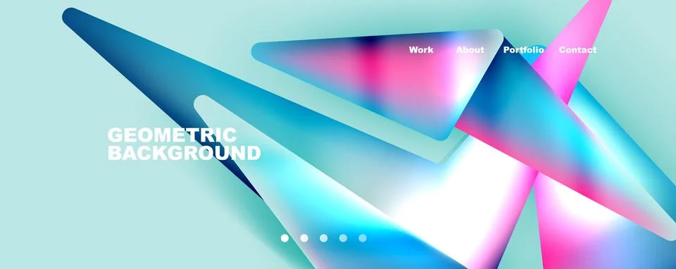 Bright colorful triangular shapes abstract background with fluid color effect Stock Illustration