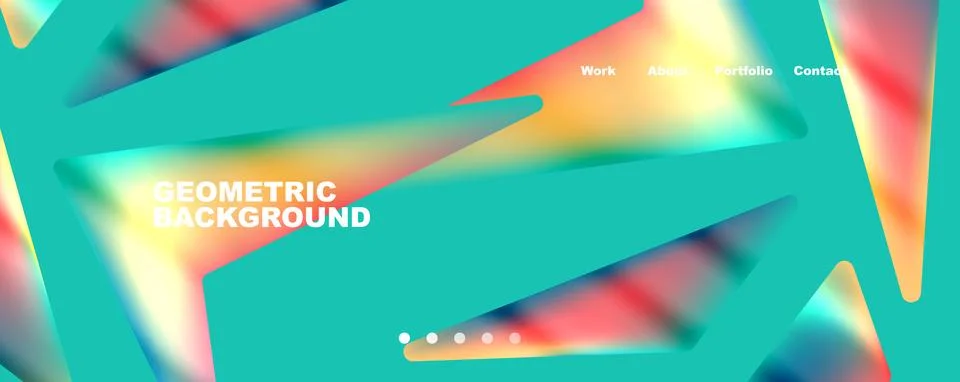 Bright colorful triangular shapes abstract background with fluid color effect 스톡 일러스트