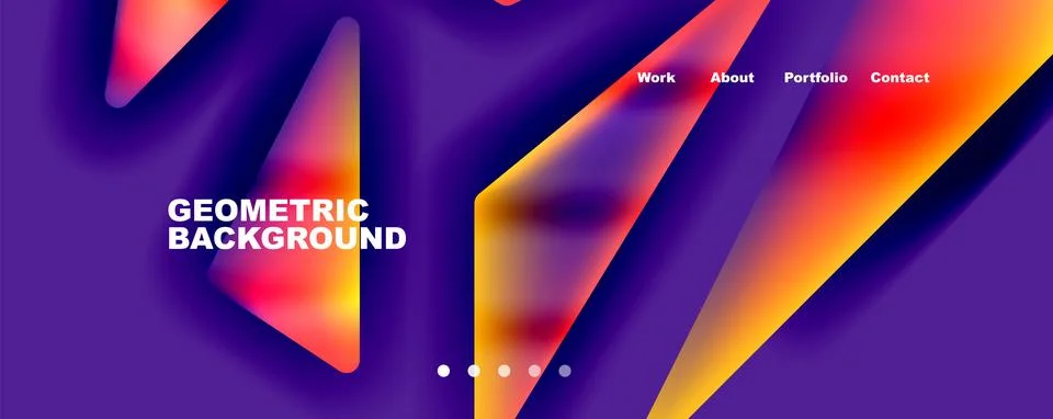Bright colorful triangular shapes abstract background with fluid color effect Stock Illustration