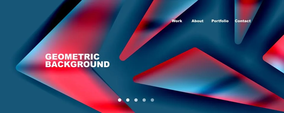 Bright colorful triangular shapes abstract background with fluid color effect Stock Illustration