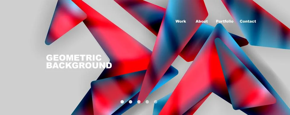 Bright colorful triangular shapes abstract background with fluid color effect イラスト素材