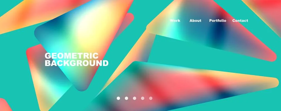 Bright colorful triangular shapes abstract background with fluid color effect Stock Illustration