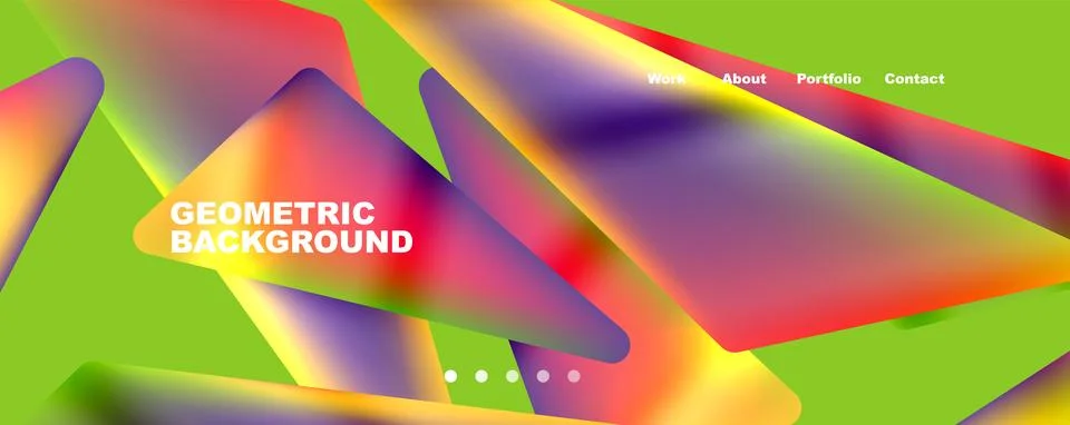 Bright colorful triangular shapes abstract background with fluid color effect Stockillustratie