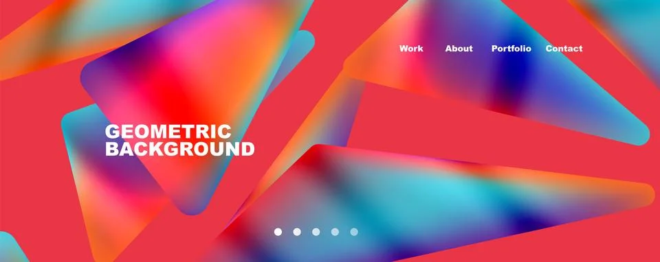 Bright colorful triangular shapes abstract background with fluid color effect Stock Illustration