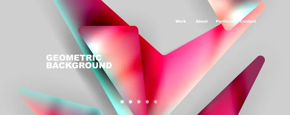 Bright colorful triangular shapes abstract background with fluid color effect Illustrazione stock