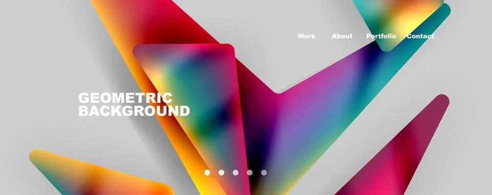 Bright colorful triangular shapes abstract background with fluid color effect Stock Illustration