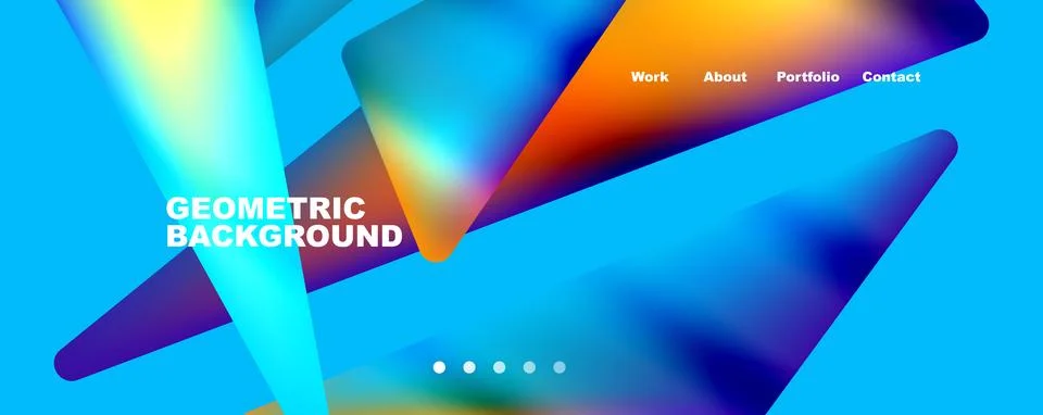 Bright colorful triangular shapes abstract background with fluid color effect Stock Illustration