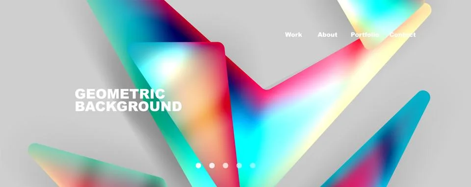 Bright colorful triangular shapes abstract background with fluid color effect Stock Illustration