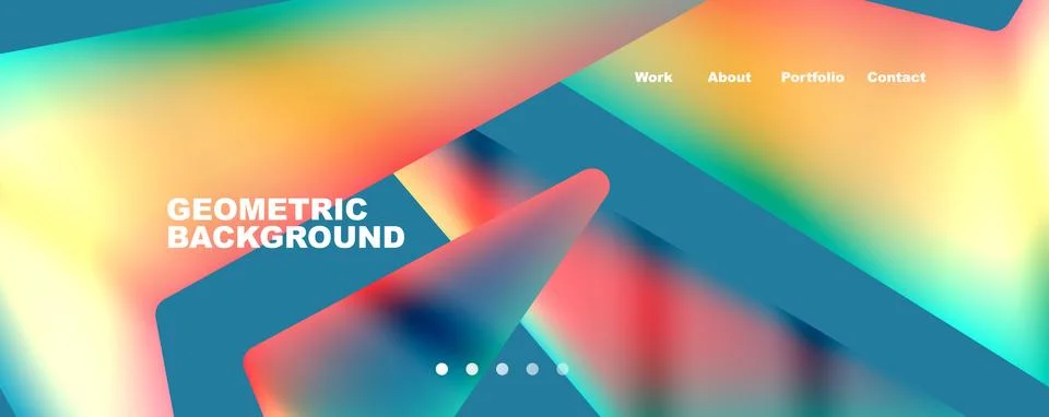 Bright colorful triangular shapes abstract background with fluid color effect 스톡 일러스트
