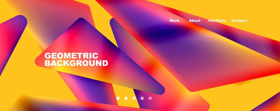 Bright colorful triangular shapes abstract background with fluid color effect Stock Illustration