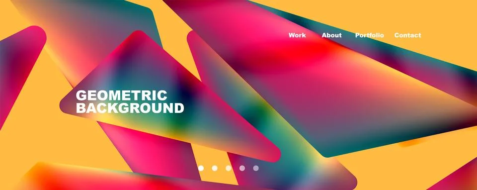 Bright colorful triangular shapes abstract background with fluid color effect Stock Illustration