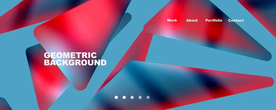 Bright colorful triangular shapes abstract background with fluid color effect 스톡 일러스트