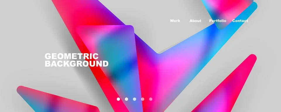 Bright colorful triangular shapes abstract background with fluid color effect Stock Illustration