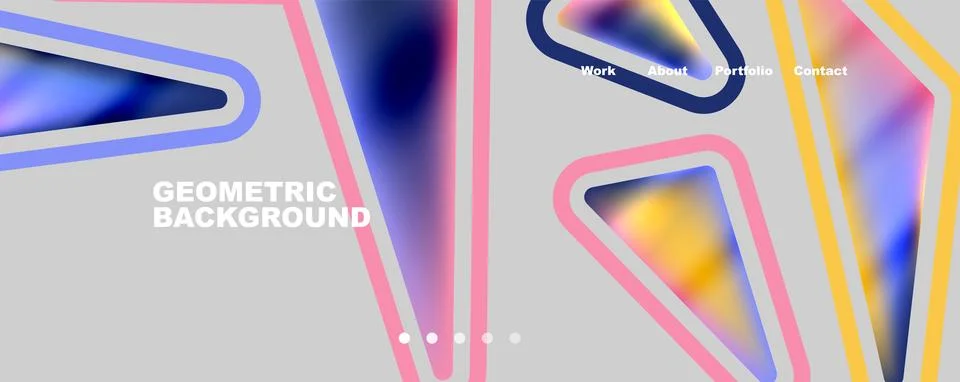 Bright colorful triangular shapes abstract background with fluid color effect Stock Illustration