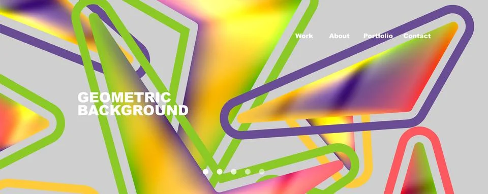 Bright colorful triangular shapes abstract background with fluid color effect Stock Illustration