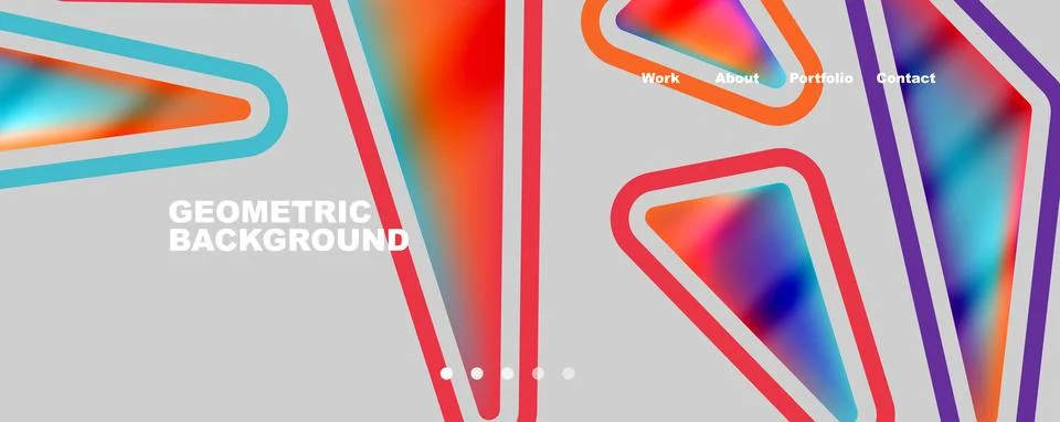 Bright colorful triangular shapes abstract background with fluid color effect Stock Illustration