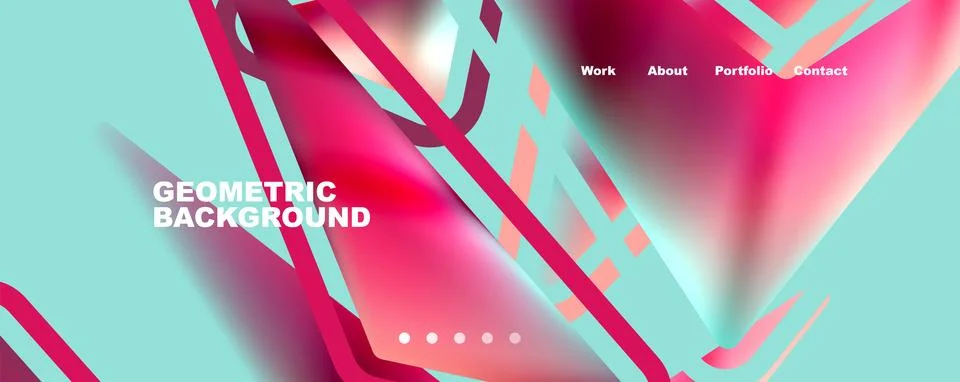 Bright colorful triangular shapes abstract background with fluid color effect 스톡 일러스트