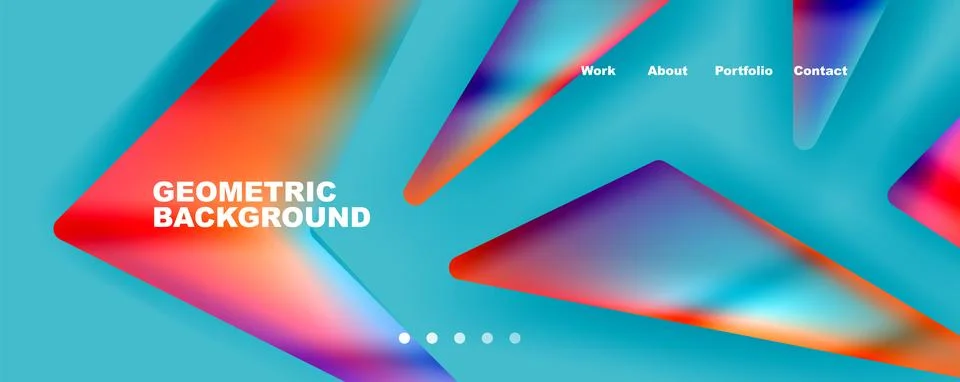 Bright colorful triangular shapes abstract background with fluid color effect Stock Illustration