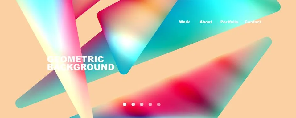 Bright colorful triangular shapes abstract background with fluid color effect 스톡 일러스트