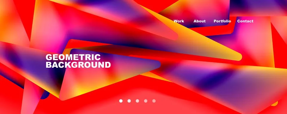 Bright colorful triangular shapes abstract background with fluid color effect Stockillustratie