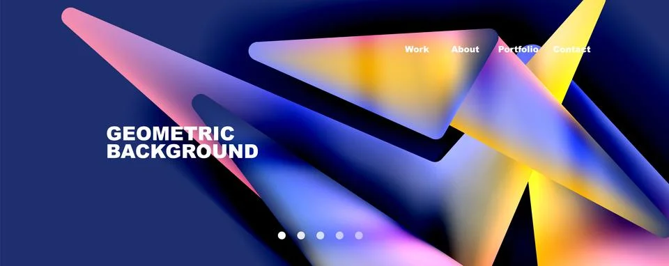 Bright colorful triangular shapes abstract background with fluid color effect Stock Illustration