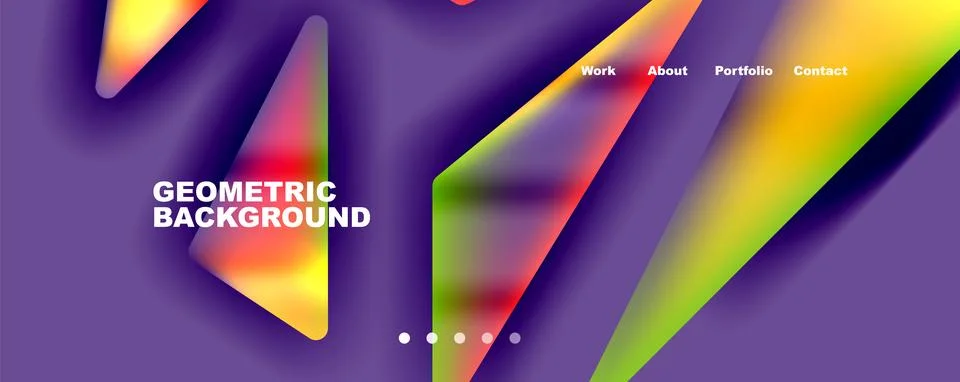 Bright colorful triangular shapes abstract background with fluid color effect Stock Illustration