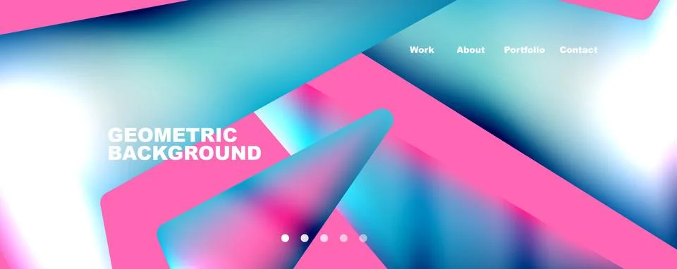 Bright colorful triangular shapes abstract background with fluid color effect Stock Illustration