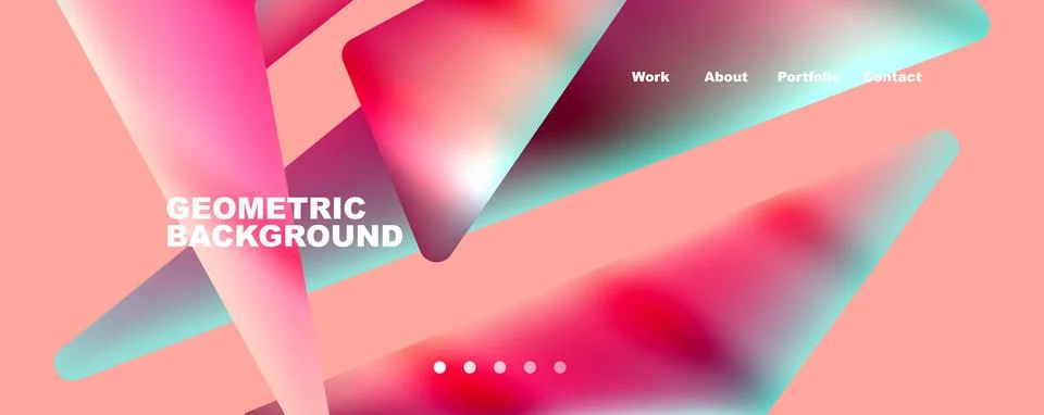 Bright colorful triangular shapes abstract background with fluid color effect Stock Illustration