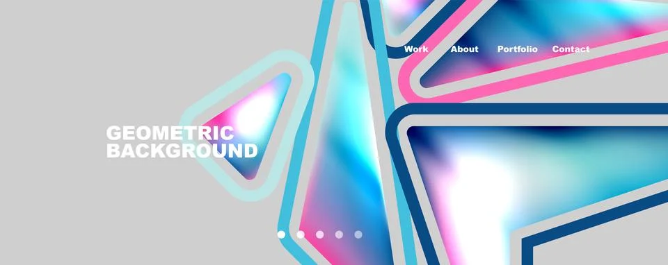 Bright colorful triangular shapes abstract background with fluid color effect Stock Illustration