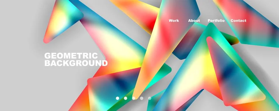 Bright colorful triangular shapes abstract background with fluid color effect Stockillustratie