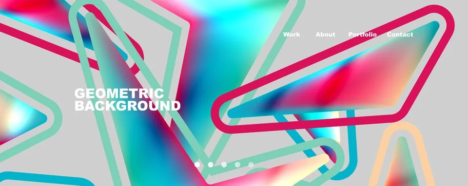 Bright colorful triangular shapes abstract background with fluid color effect Stock Illustration