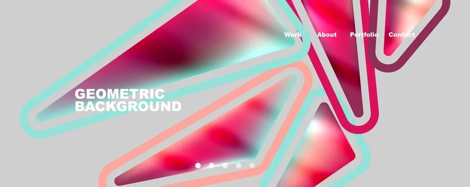Bright colorful triangular shapes abstract background with fluid color effect Stock Illustration