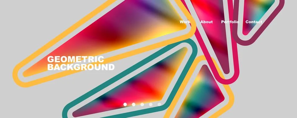 Bright colorful triangular shapes abstract background with fluid color effect Stock Illustration