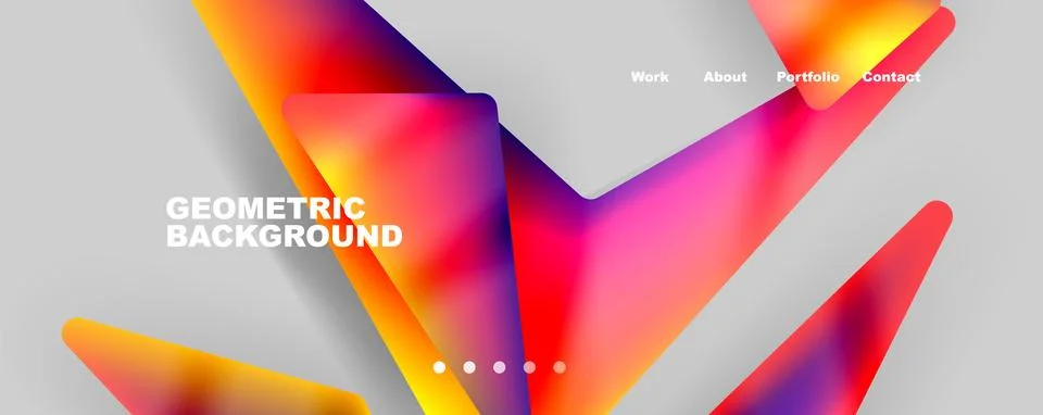 Bright colorful triangular shapes abstract background with fluid color effect Stock Illustration