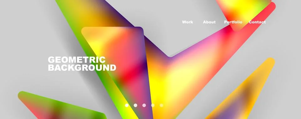 Bright colorful triangular shapes abstract background with fluid color effect Stock Illustration