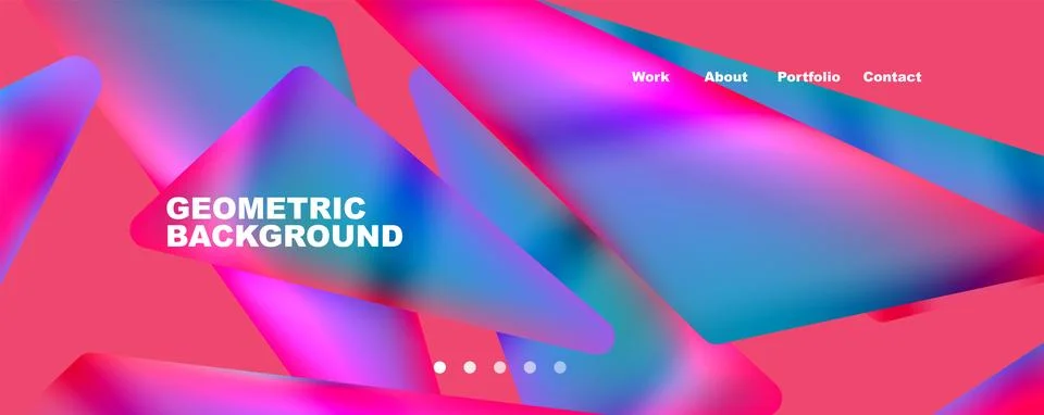 Bright colorful triangular shapes abstract background with fluid color effect Stock Illustration