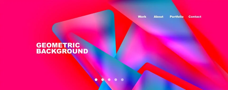 Bright colorful triangular shapes abstract background with fluid color effect Stock Illustration