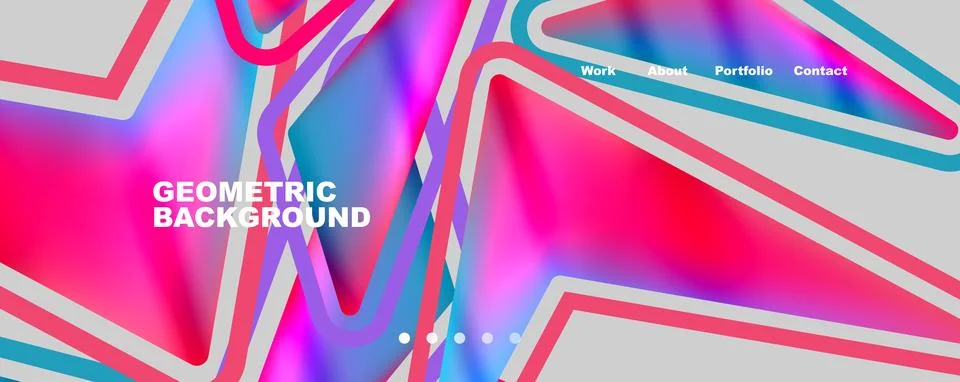 Bright colorful triangular shapes abstract background with fluid color effect Stock Illustration
