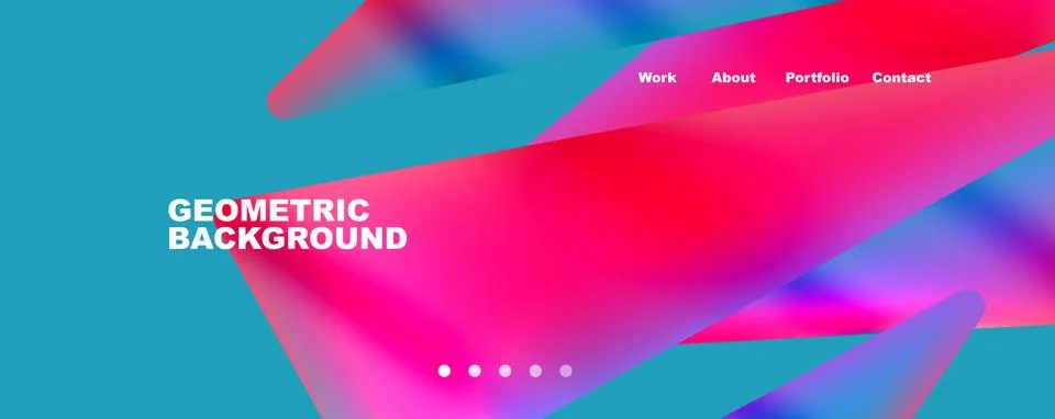 Bright colorful triangular shapes abstract background with fluid color effect Stock Illustration