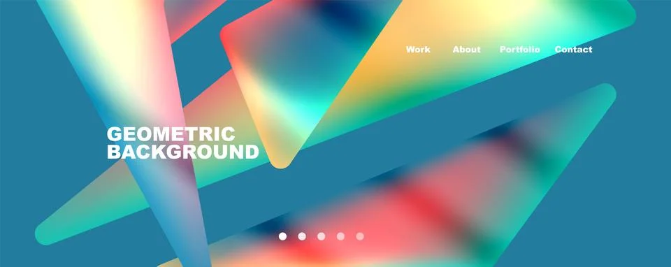 Bright colorful triangular shapes abstract background with fluid color effect Stockillustratie