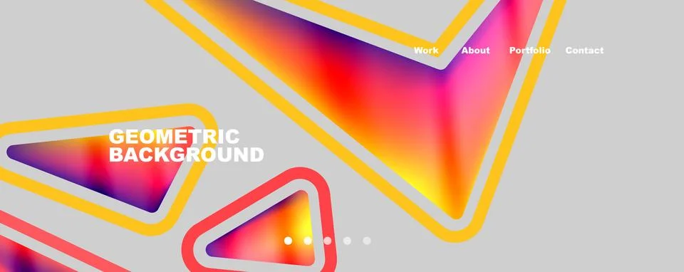 Bright colorful triangular shapes abstract background with fluid color effect Stock Illustration