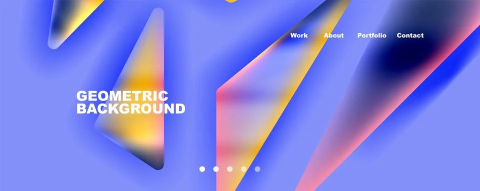 Bright colorful triangular shapes abstract background with fluid color effect Stock Illustration