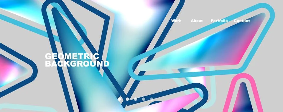 Bright colorful triangular shapes abstract background with fluid color effect Stock Illustration
